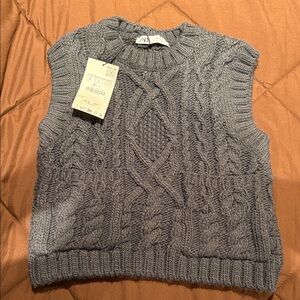 Zara Gray Knit Sweater Vest